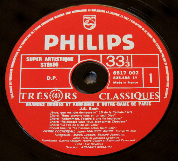 Pierre Cochereau, Maurice André : Grandes Orgues Et Fanfares A Notre Dame De Paris (LP, RE, Gat)