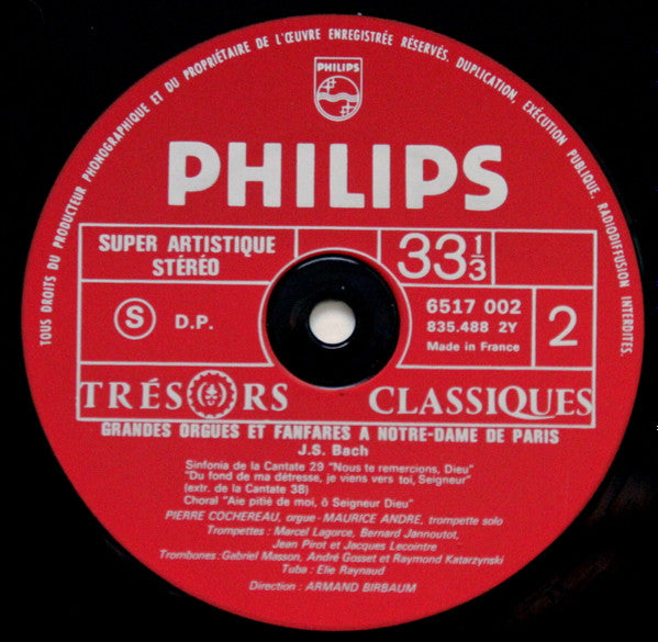 Pierre Cochereau, Maurice André : Grandes Orgues Et Fanfares A Notre Dame De Paris (LP, RE, Gat)