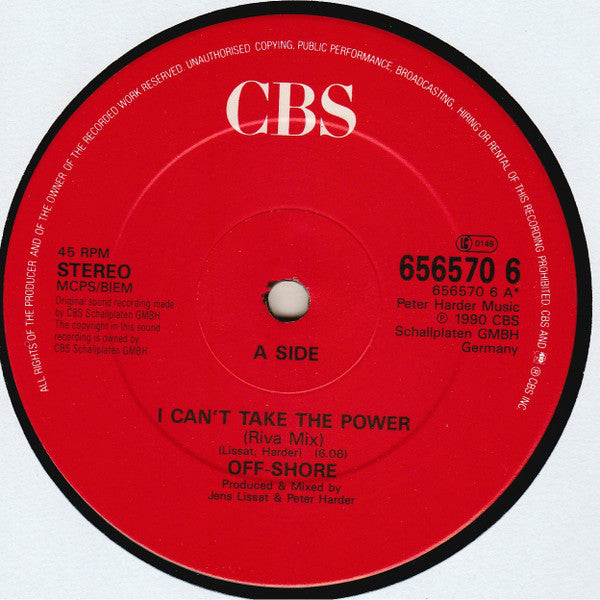 Off-Shore : I Can't Take The Power (12", Single)