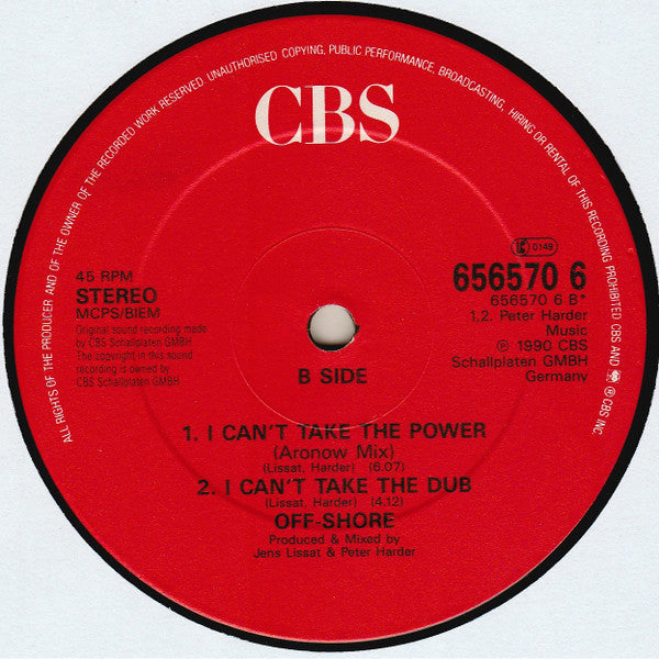 Off-Shore : I Can't Take The Power (12", Single)