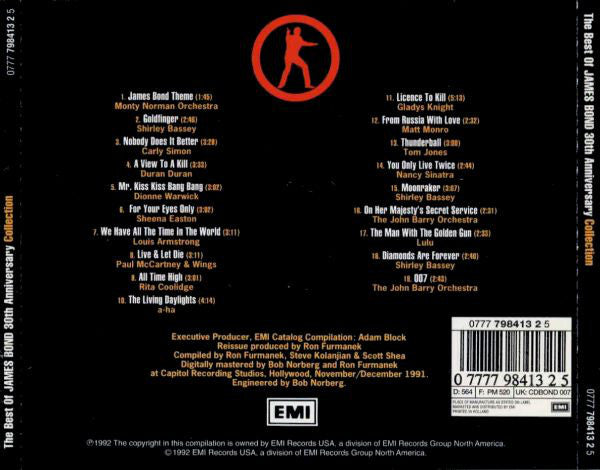 Various : The Best Of James Bond (30th Anniversary Collection) (CD, Comp, Mono)