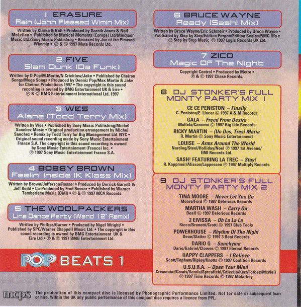 Various : Pop Beats Volume 1 (CD, Comp, P/Mixed, Promo)