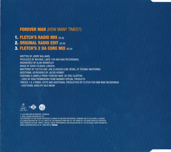 Beatchuggers Featuring Eric Clapton : Forever Man (How Many Times?) (CD, Single)