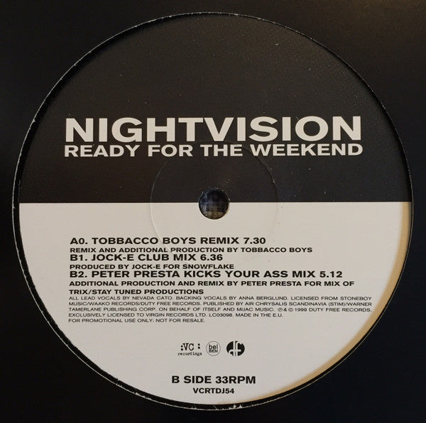 Nightvision : Ready For The Weekend (12", Promo)