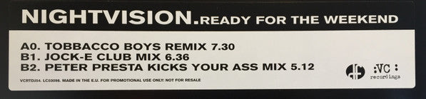 Nightvision : Ready For The Weekend (12", Promo)