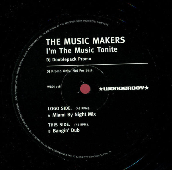 The Music Makers : I'm The Music Tonite (2x12", Promo)