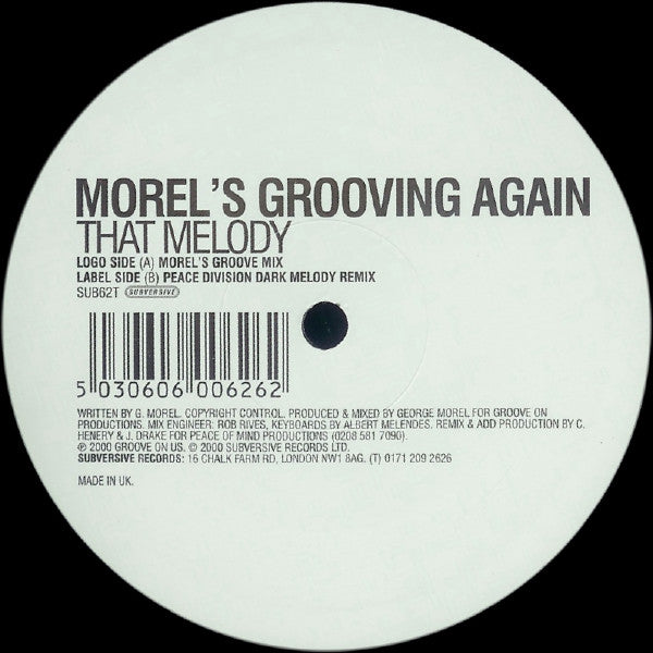 George Morel : Morel's Grooving Again - That Melody (12")