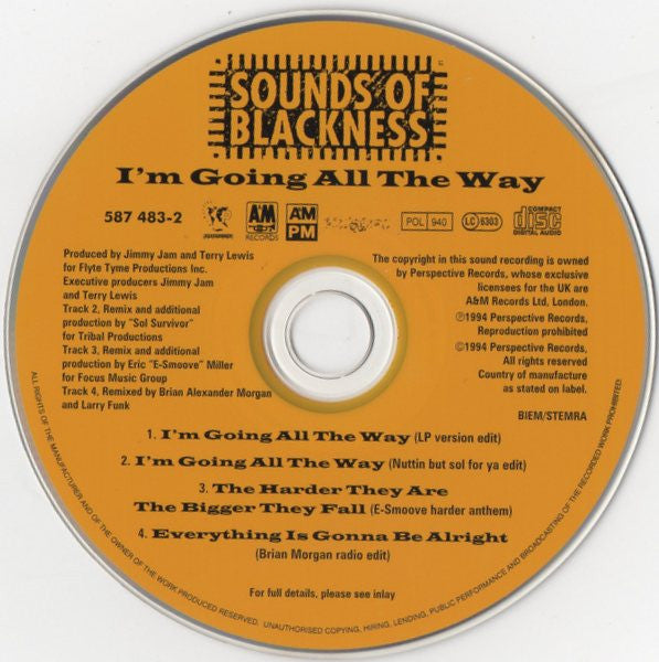 Sounds Of Blackness : I'm Going All The Way (CD, Single)