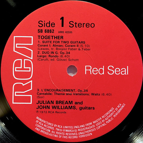 Julian Bream & John Williams (7) : Together (LP, Album, Gat)