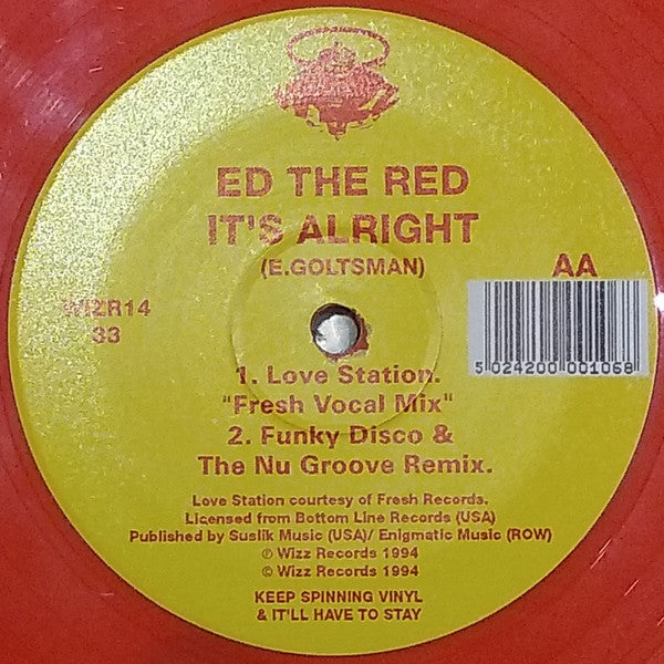 Ed The Red : It's Alright (12", Red)