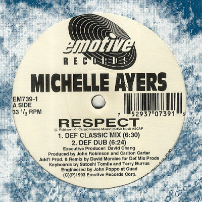 Michelle Ayers : Respect (David Morales Remixes) (12")