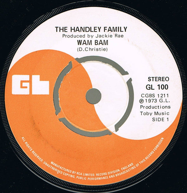 The Handley Family : Wam Bam / Rum, Dum And Baccy (7", Kno)