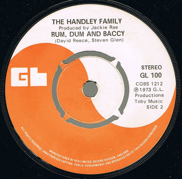 The Handley Family : Wam Bam / Rum, Dum And Baccy (7", Kno)