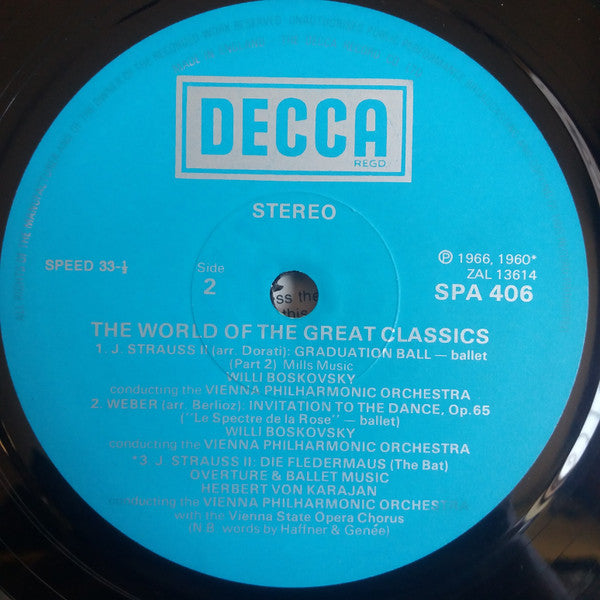 Willi Boskovsky, Herbert von Karajan, Wiener Philharmoniker : The World Of Great Classics (LP, Comp)