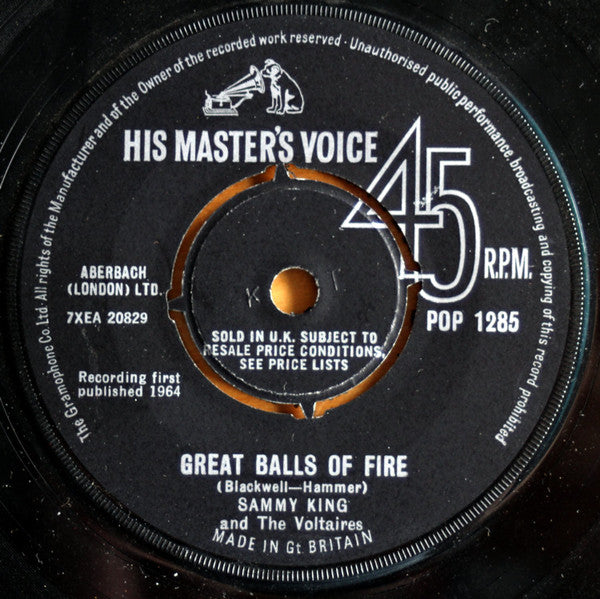 Sammy King & The Voltairs : What's The Secret / Great Balls Of Fire (7", Single)