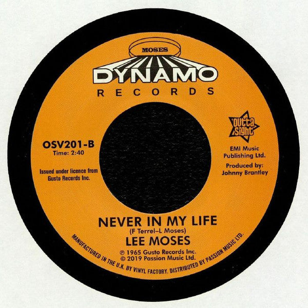 Lee Moses : Pouring Water On A Drowning Man / Never In My Life (7", Single, RE)