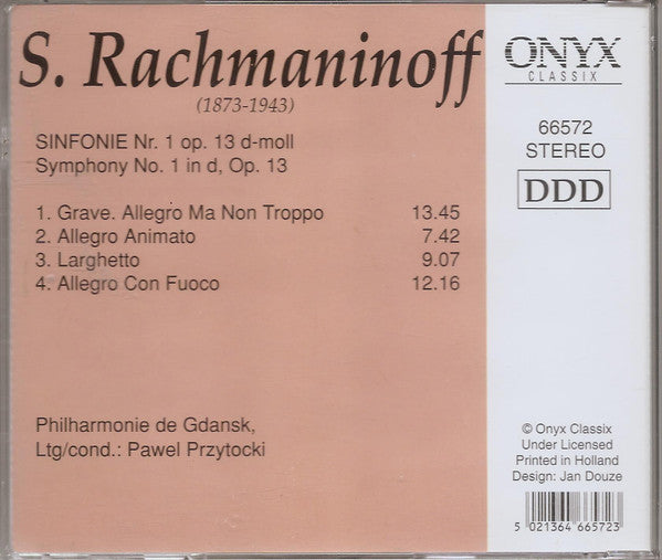 Sergei Vasilyevich Rachmaninoff - Paweł Przytocki, Philharmonie De Gdansk : Symphony No. 1 (CD, Album)