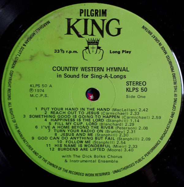 Dick Bolks : Country Western Hymnal - In Sound For Sing-A-Long (LP, Album)