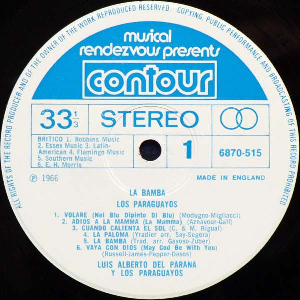 Luis Alberto Del Parana Y Los Paraguayos : La Bamba (LP, Album)