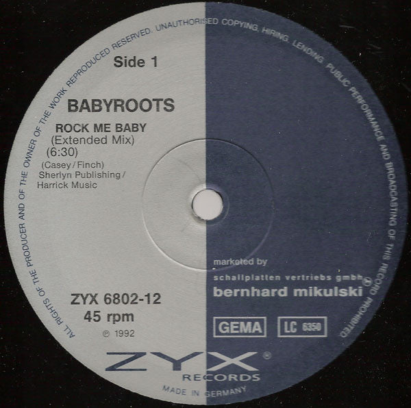 Babyroots : Rock Me Baby (12")