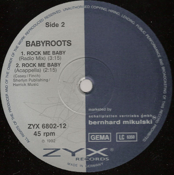 Babyroots : Rock Me Baby (12")