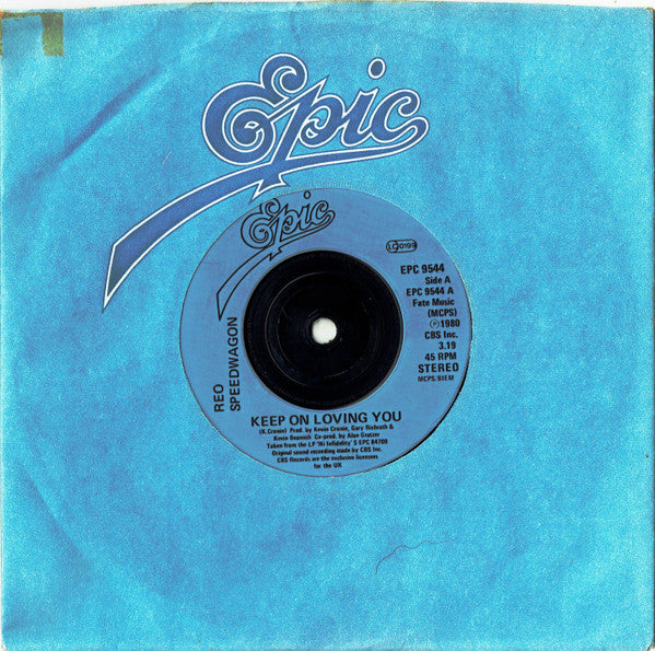 REO Speedwagon : Keep On Loving You (7", Single, Inj)