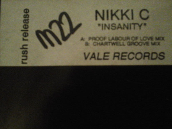 Nikki C (2) : Insanity (12", W/Lbl)