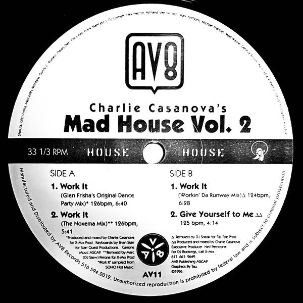 Charley Casanova : Mad House (Volume Two) (12")
