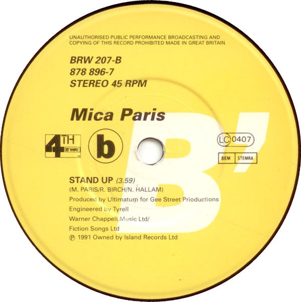 Mica Paris : If I Love U 2 Nite (7", Single)