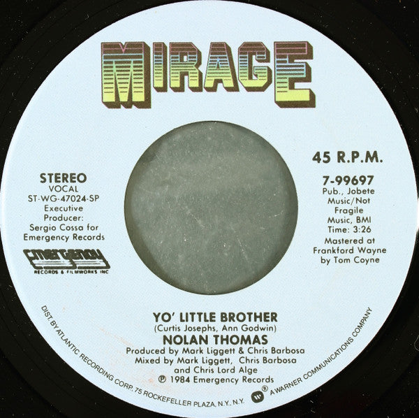 Nolan Thomas : Yo' Little Brother (7", Single)