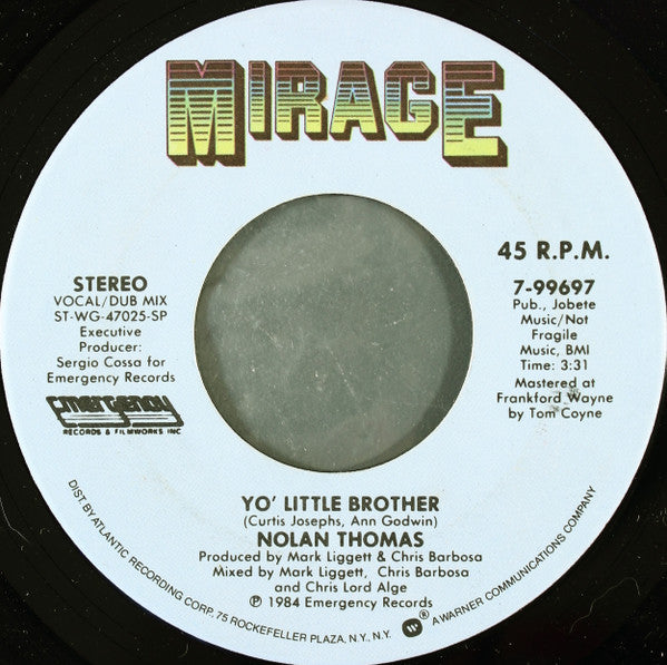 Nolan Thomas : Yo' Little Brother (7", Single)