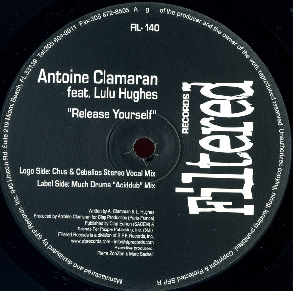 Antoine Clamaran Feat. Lulu Hughes : Release Yourself (Chus & Ceballos Remixes) (12")