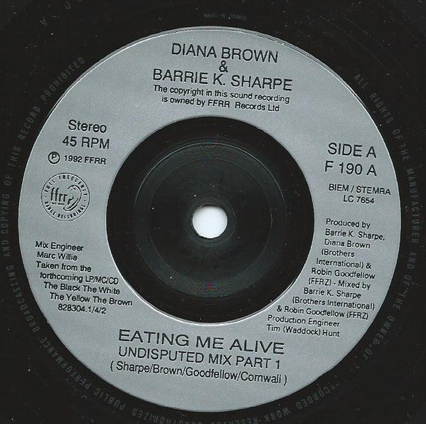 Diana Brown & Barrie K Sharpe : Eating Me Alive (7", Single)