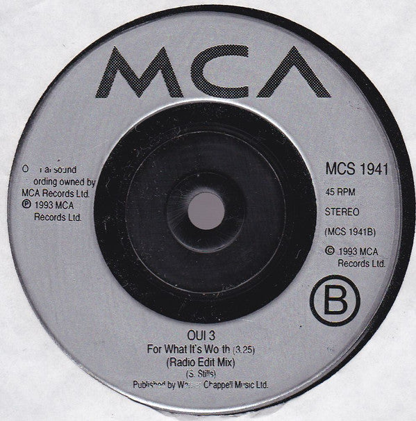 Oui 3 : For What It's Worth (Soulpower Mix) (7", Single)