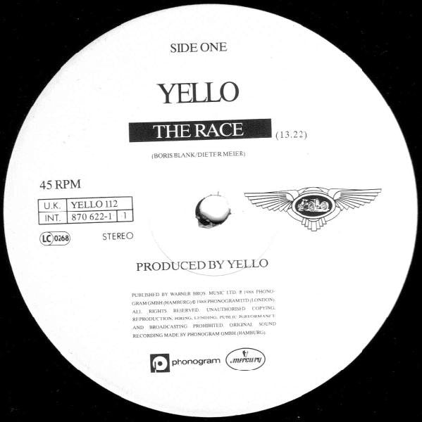 Yello : The Race (12", Single, MP, Gol)