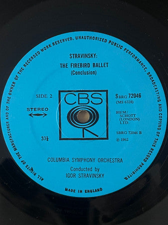Igor Stravinsky - Columbia Symphony Orchestra : The Firebird (LP)