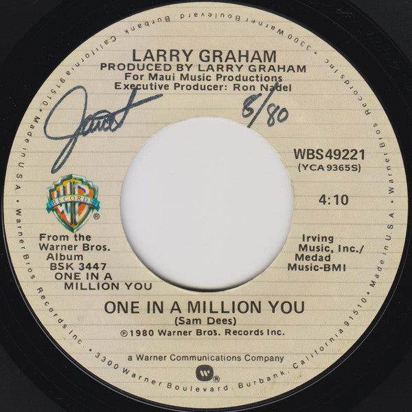 Larry Graham : One In A Million You (7", Single, Styrene, Ter)