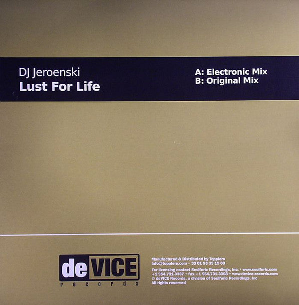 DJ Jeroenski : Lust For Life (12")