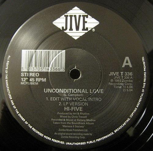 Hi-Five : Unconditional Love (12")