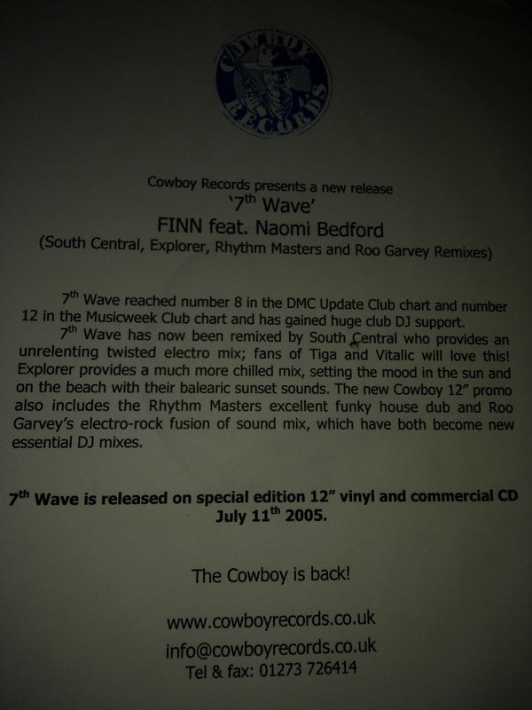 Finn Razevich Feat. Naomi Bedford : 7th Wave (12", Promo, W/Lbl)