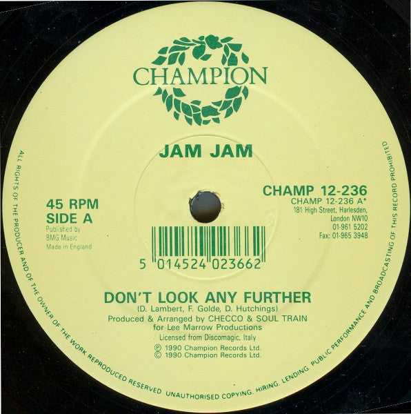 Jam Jam : Don't Look Any Further (12")