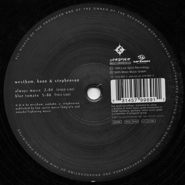 Westbam, Koon & Axel Stephenson : Always Music (12")