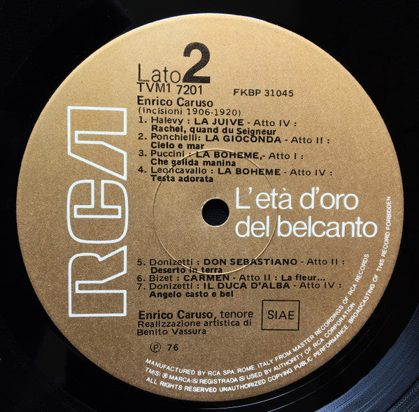 Enrico Caruso : Enrico Caruso - Incisioni 1906-1920 (LP, Comp)