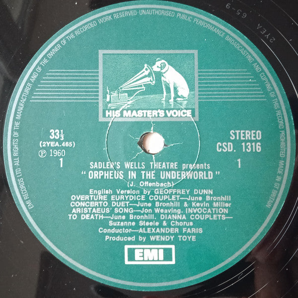Jacques Offenbach - Sadler's Wells Theatre, Alexander Faris : Orpheus In The Underworld (LP, RE)