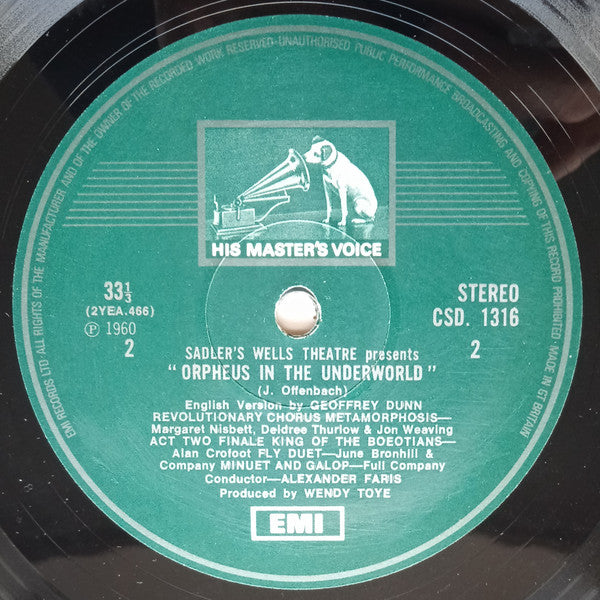 Jacques Offenbach - Sadler's Wells Theatre, Alexander Faris : Orpheus In The Underworld (LP, RE)