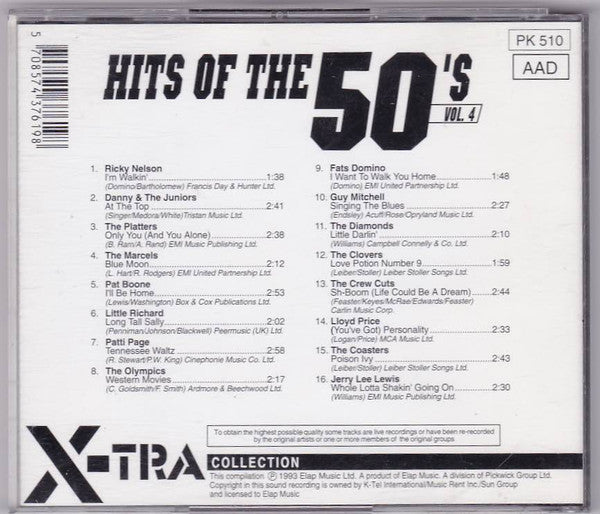 Various : Hits Of The 50's Vol. 4 (CD, Album, Comp)