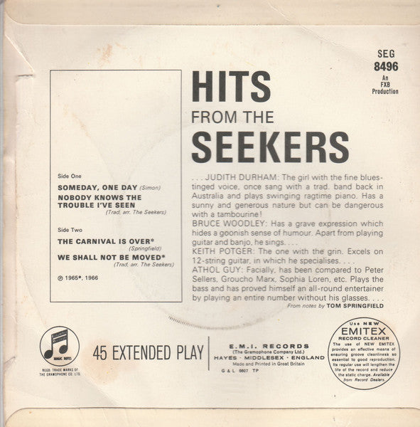 The Seekers : Hits From The Seekers (7", EP)
