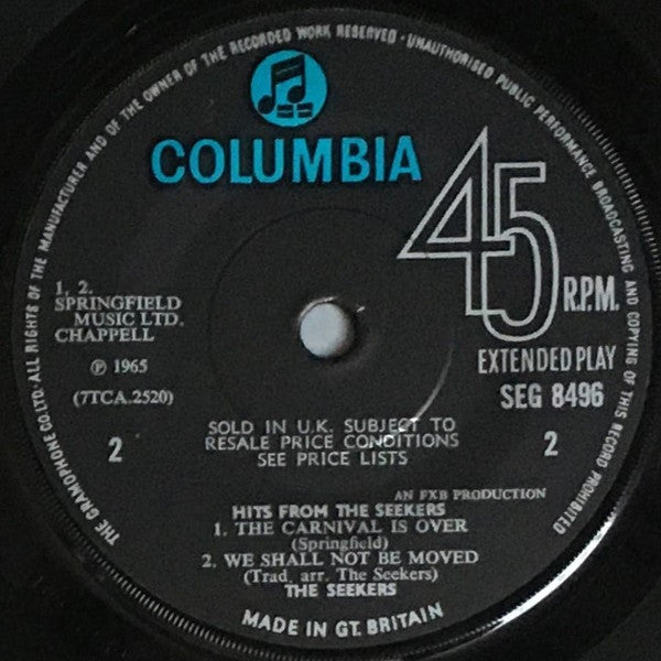 The Seekers : Hits From The Seekers (7", EP)