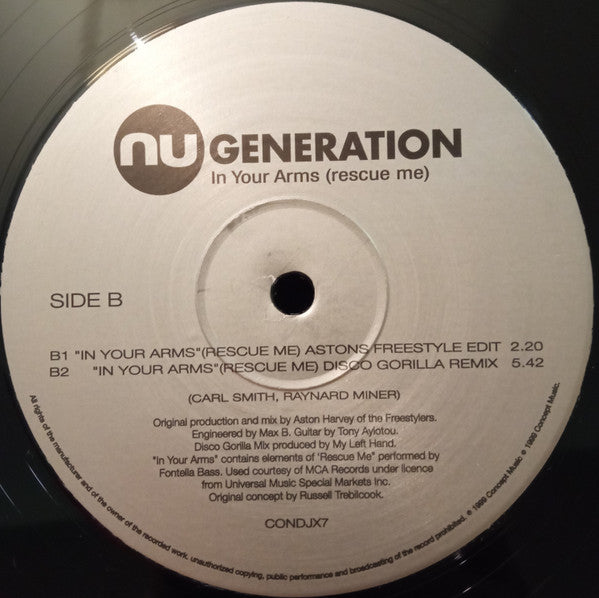 Nu Generation : In Your Arms (Rescue Me) (12", Promo)