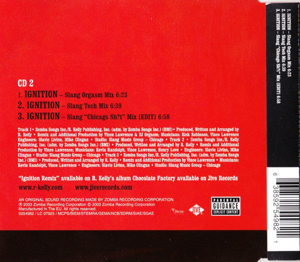 R. Kelly : Ignition (Slang Dance Mixes) (CD, Maxi, CD2)
